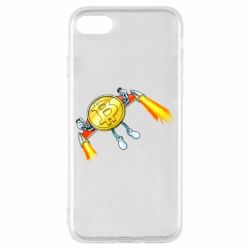 Чехол для iPhone 8 Bitcoin into space - PrintSalon