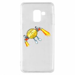 Чехол для Samsung A8 2018 Bitcoin into space - PrintSalon