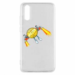 Чехол для Huawei P20 Bitcoin into space - PrintSalon