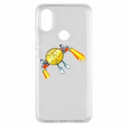 Чехол для Xiaomi Mi A2 Bitcoin into space - PrintSalon