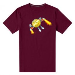 Мужская футболка премиум Bitcoin into space - PrintSalon