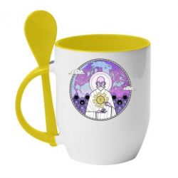 Чашка с ложкой Bitcoin on the planet - PrintSalon