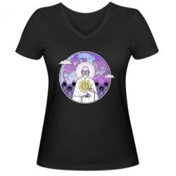 Женская футболка с V-образным вырезом Bitcoin on the planet - PrintSalon