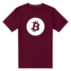 Мужская футболка премиум Биткоин лого - PrintSalon