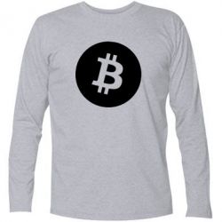 Футболка с длинным рукавом Биткоин лого - PrintSalon