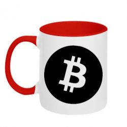 Чашка двухцветная 320ml Биткоин лого - PrintSalon