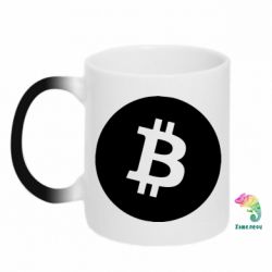 Чашка-хамелеон Биткоин лого - PrintSalon