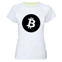 Женская футболка для спорта Биткоин лого - PrintSalon