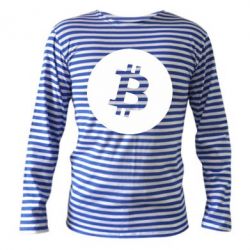 Тельняшка с длинным рукавом Биткоин лого - PrintSalon