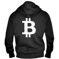 Мужское худи на молнии Биткоин - PrintSalon