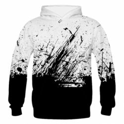 Чоловіче 3D худі Black and White - PrintSalon