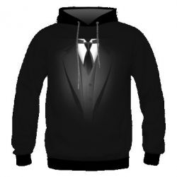 Мужское 3D худи Black costume - PrintSalon