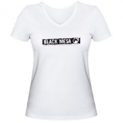 Жіноча футболка з V-подібним вирізом Black Mesa-PrintSalon Жіноча футболка з V-подібним вирізом Black Mesa