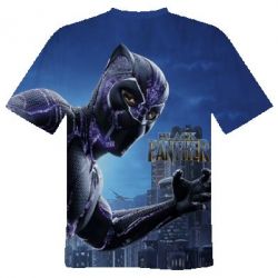 Мужская футболка 3D Black Panther And the night Wakanda - PrintSalon