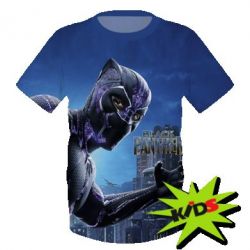 Детская 3D футболка Black Panther And the night Wakanda - PrintSalon