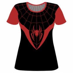 Жіноча 3D футболка Black spider man costume - PrintSalon