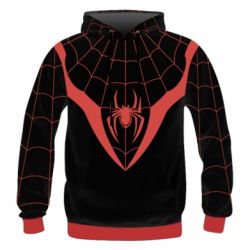 Чоловіче 3D худі Black spider man costume - PrintSalon