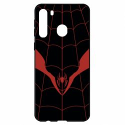 Чехол для Samsung A21 Black spider man costume-PrintSalon Чехол для Samsung A21 Black spider man costume