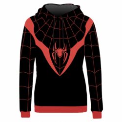 Жіноче 3D худі Black spider man costume-PrintSalon Жіноче 3D худі Black spider man costume