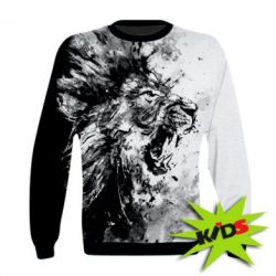 Дитячий 3D світшот Black & White Lion - PrintSalon