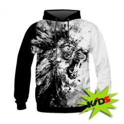 Дитяче 3D худі Black & White Lion