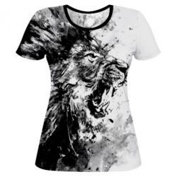 Жіноча 3D футболка Black & White Lion - PrintSalon