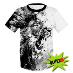 Дитяча 3D футболка Black & White Lion