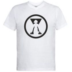 Мужская футболка  с V-образным вырезом Black Widow logo - PrintSalon