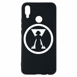 Чехол для Huawei P Smart Plus 2018 Black Widow logo - PrintSalon