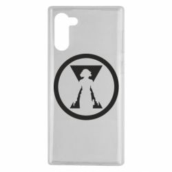 Чехол для Samsung Note 10 Black Widow logo - PrintSalon
