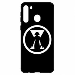 Чехол для Samsung A21 Black Widow logo - PrintSalon