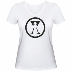Женская футболка с V-образным вырезом Black Widow logo - PrintSalon