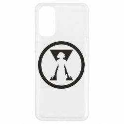 Чехол для Oppo Reno 4 Black Widow logo - PrintSalon