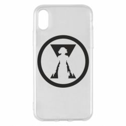 Чехол для iPhone X/Xs Black Widow logo - PrintSalon