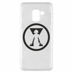 Чехол для Samsung A8 2018 Black Widow logo - PrintSalon