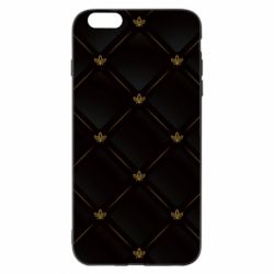 Чехол для iPhone 6 Plus/6S Plus Black with gold quilted pattern - PrintSalon