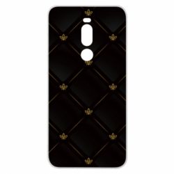 Чехол для Meizu Note 8 Black with gold quilted pattern - PrintSalon