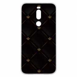Чехол для Meizu X8 Black with gold quilted pattern - PrintSalon