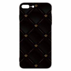 Чехол для iPhone 7 Plus Black with gold quilted pattern - PrintSalon
