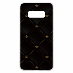Чехол для Samsung S10e Black with gold quilted pattern - PrintSalon