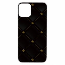 Чехол для iPhone 11 Black with gold quilted pattern - PrintSalon