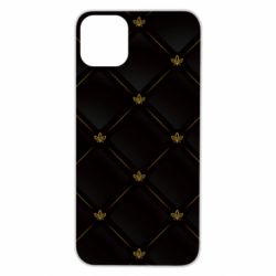 Чехол для iPhone 11 Pro Max Black with gold quilted pattern - PrintSalon