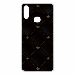 Чехол для Samsung A10s Black with gold quilted pattern - PrintSalon