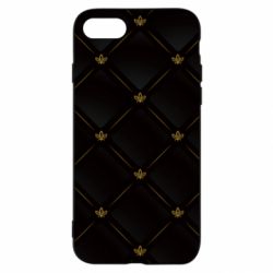Чехол для iPhone SE 2020 Black with gold quilted pattern