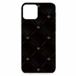 Чехол для iPhone 12 Pro Black with gold quilted pattern - PrintSalon