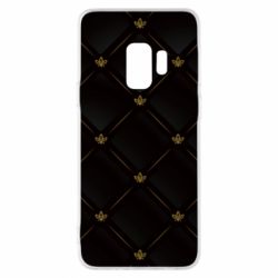 Чехол для Samsung S9 Black with gold quilted pattern - PrintSalon