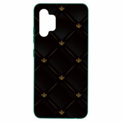 Чехол для Samsung A32 4G Black with gold quilted pattern - PrintSalon