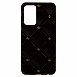 Чехол для Samsung A52 5G Black with gold quilted pattern - PrintSalon
