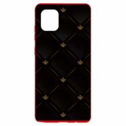 Чехол для Samsung Note 10 Lite Black with gold quilted pattern - PrintSalon