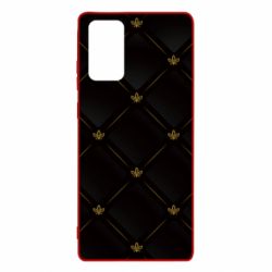 Чехол для Samsung Note 20 Black with gold quilted pattern - PrintSalon